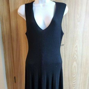 Dex Black Dress Bodycon with Flared Skirt Size Medium